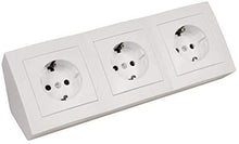 Laden Sie das Bild in den Galerie-Viewer, Steckdosenblock | 3-fach Schutzkontaktsteckdosen, 15cm Kabel mit Lüsterklemme, 250V~ / 16A, weiß, matt
