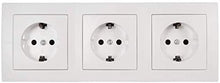Laden Sie das Bild in den Galerie-Viewer, Steckdosenblock | 3-fach Schutzkontaktsteckdosen, 15cm Kabel mit Lüsterklemme, 250V~ / 16A, weiß, matt