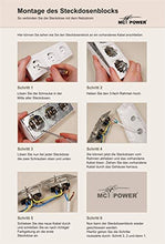 Laden Sie das Bild in den Galerie-Viewer, Steckdosenblock | 3-fach Schutzkontaktsteckdosen, 15cm Kabel mit Lüsterklemme, 250V~ / 16A, weiß, matt