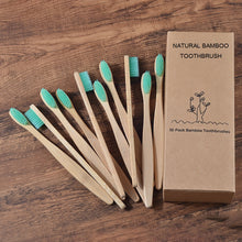 Laden Sie das Bild in den Galerie-Viewer, natürliche Zahnbürtsen aus Bambus (10er Pack)
