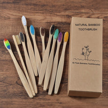 Laden Sie das Bild in den Galerie-Viewer, natürliche Zahnbürtsen aus Bambus (10er Pack)
