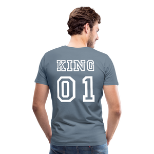 Men's Premium T-Shirt "King 01" - steel blue