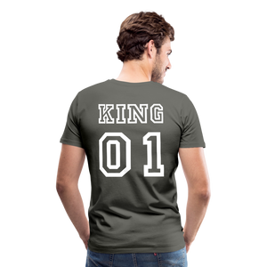 Men's Premium T-Shirt "King 01" - asphalt gray
