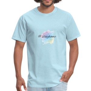 Men's T-Shirt #stayhome - powder blue